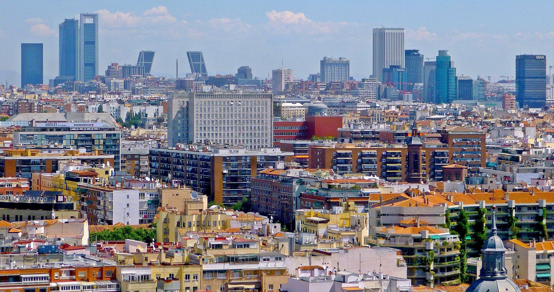 Madrid city view in Spain.