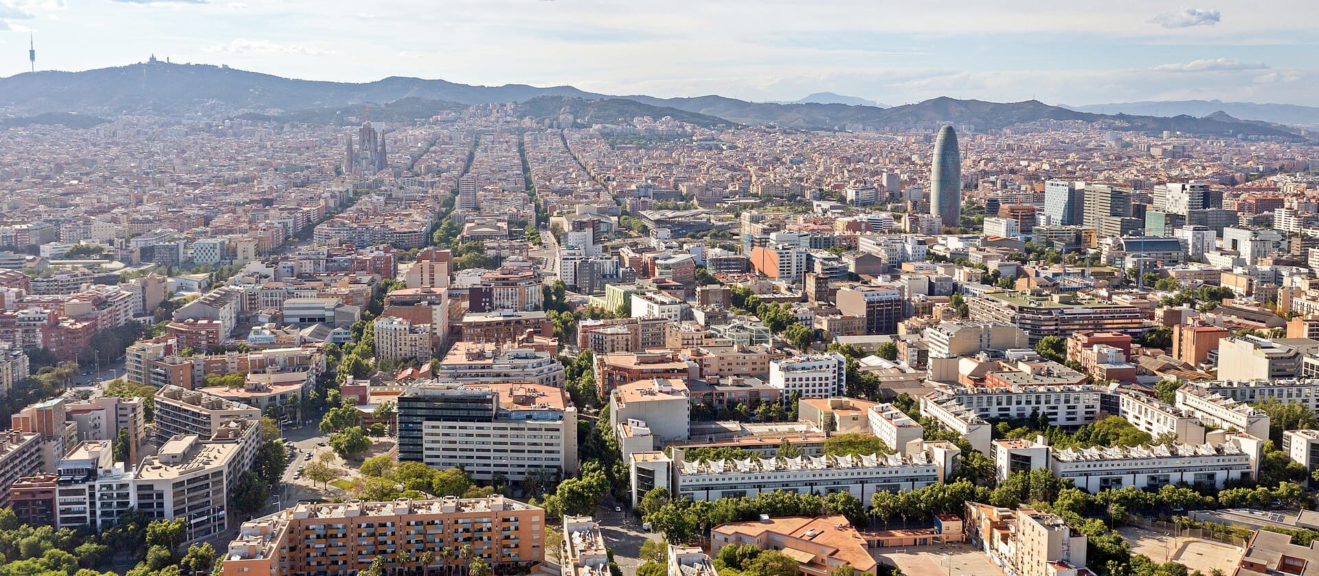 Barcelona city view in Spain.