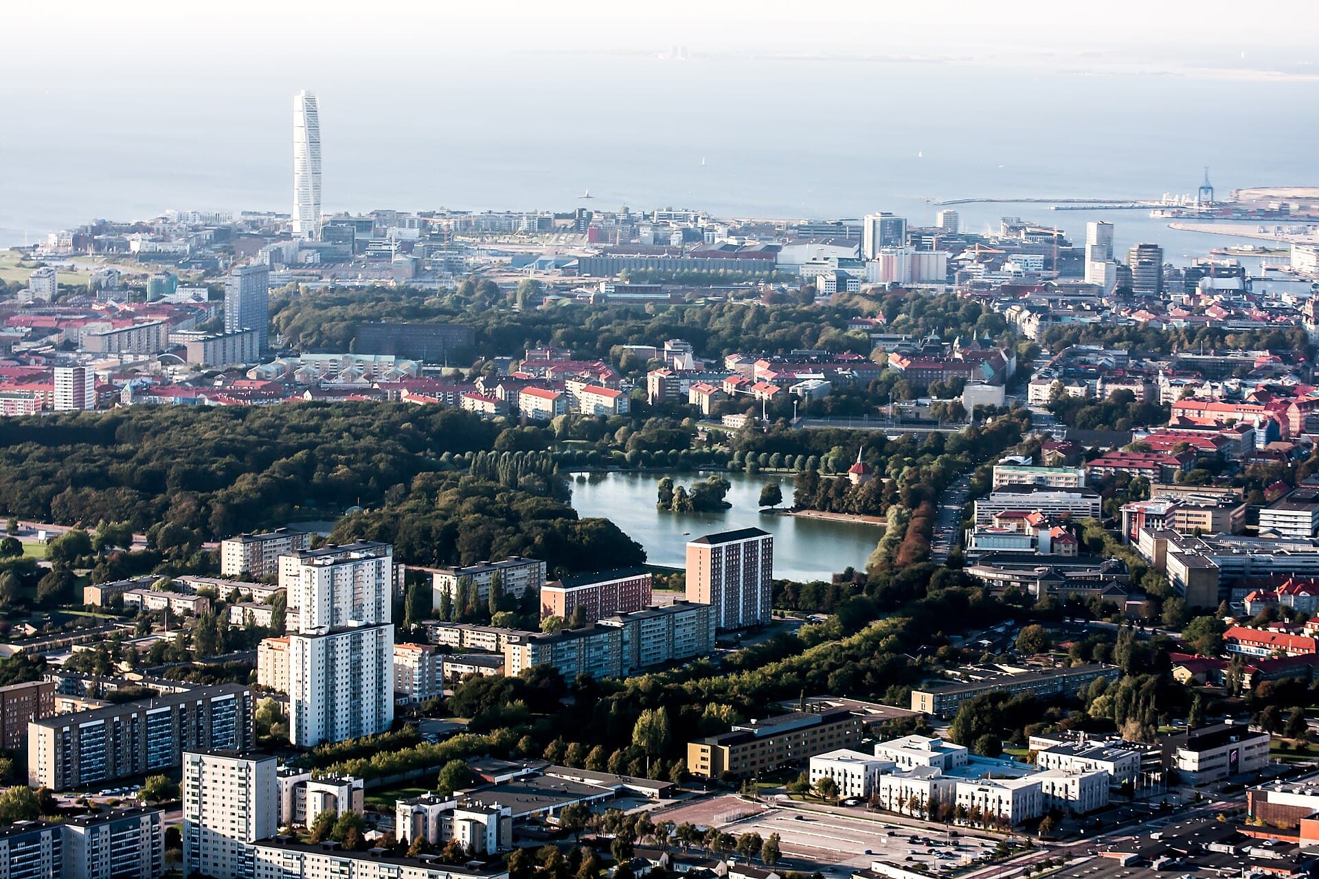 Malmo city view in Sweden.